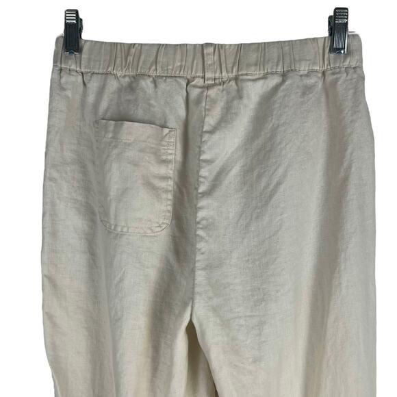 Quince 100% European Linen Drawstring Crop Pants Sand Beige Size XS - Picture 7 of 9